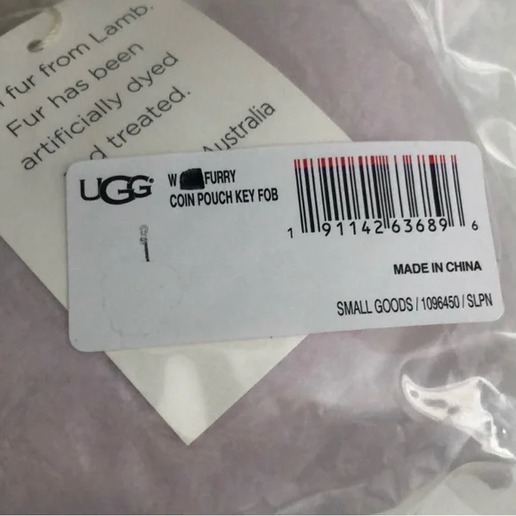 UGG l Fuzzy Coin Key FOB Pouch l Pink NWT - Picture 10 of 10